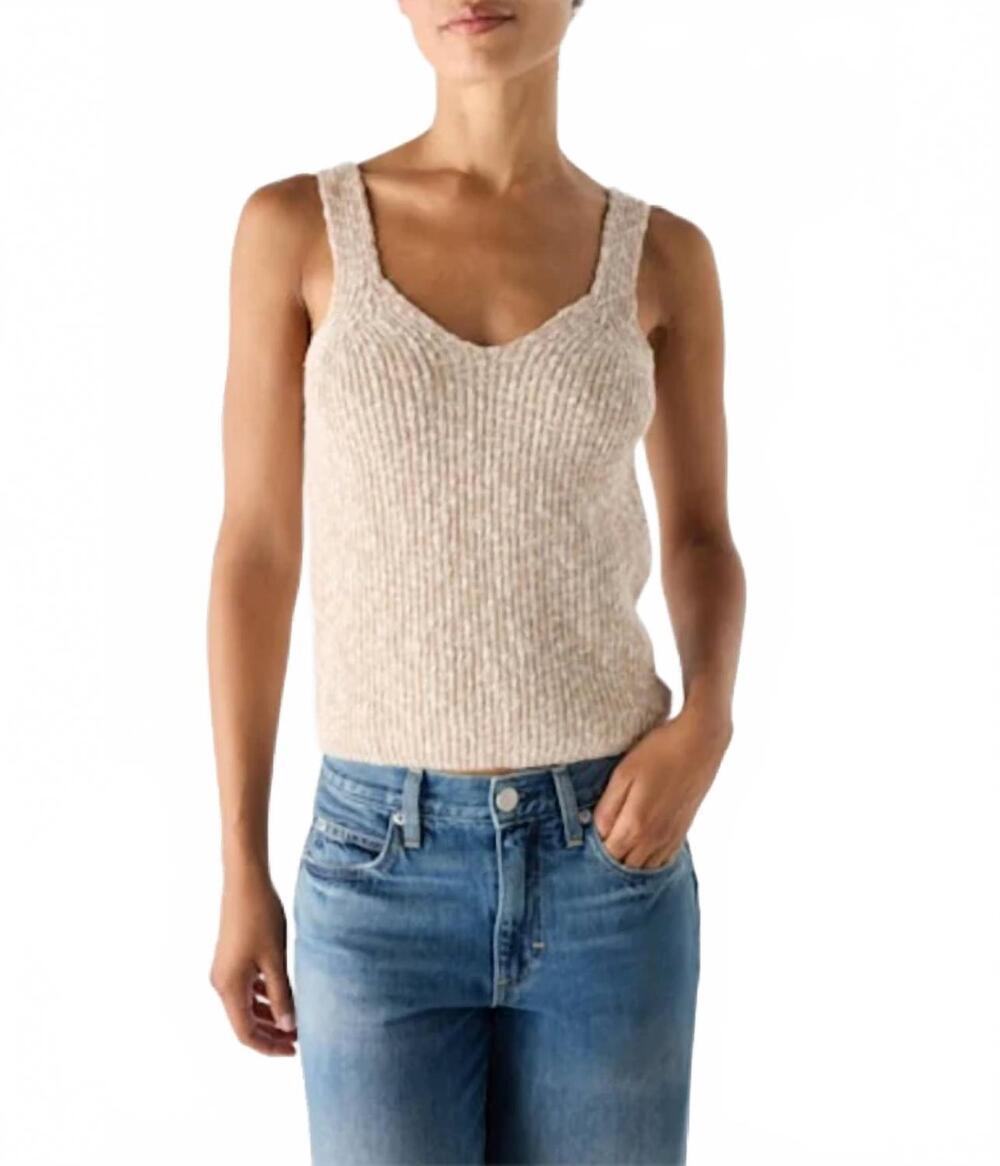 NEW AMO romy sweater tank in dove